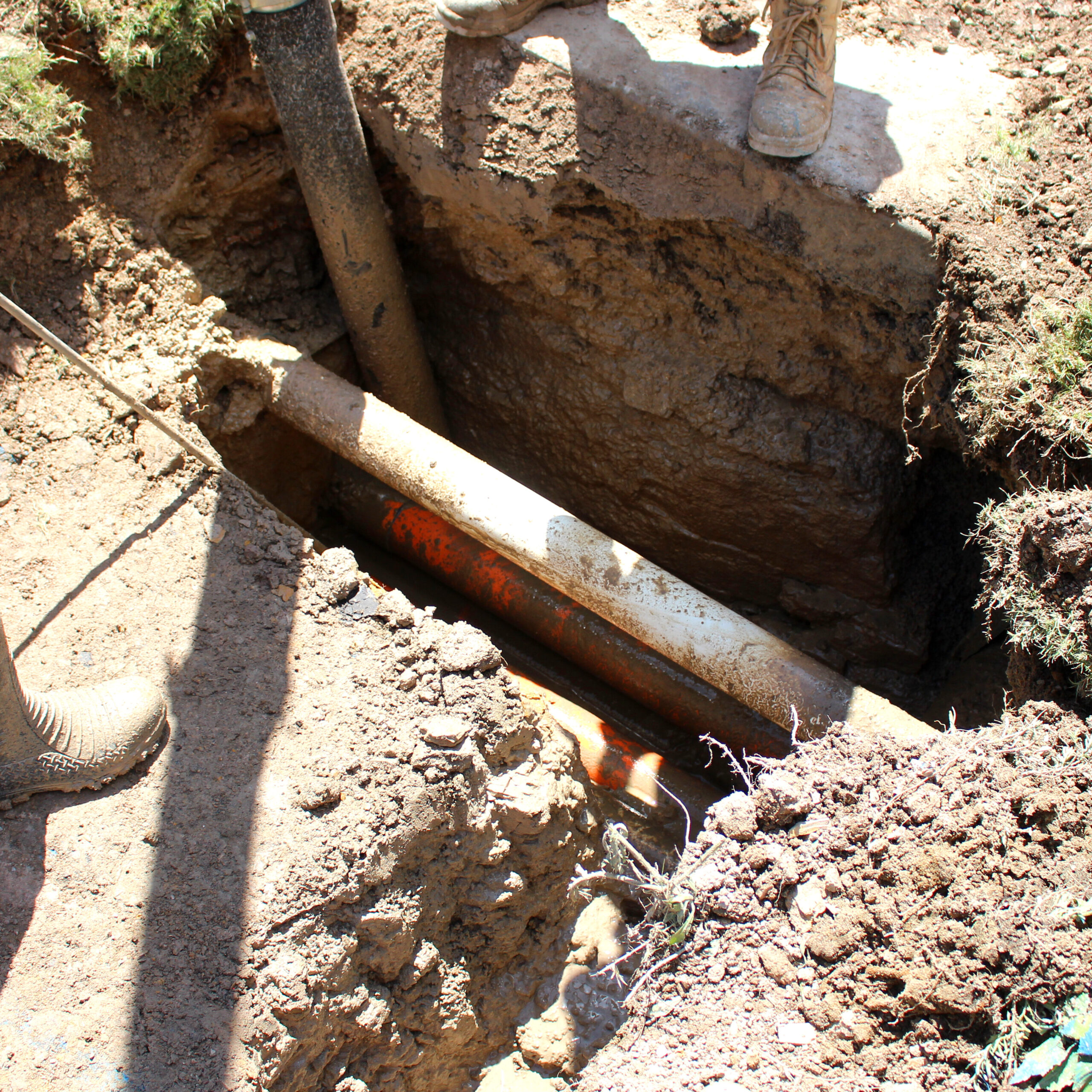 Underground services that have been located and safetly excavated with our hydro excavator.